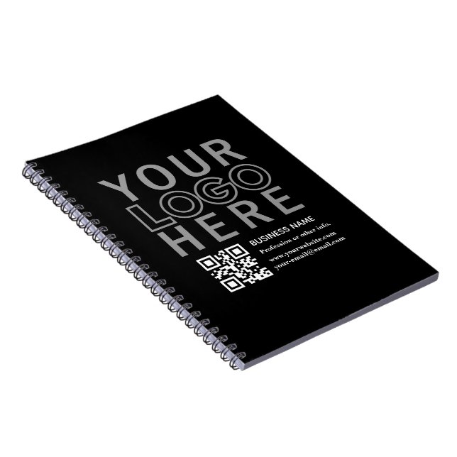 Carnet Votre logo avec code QR et texte modifiables  (Côté Droit)