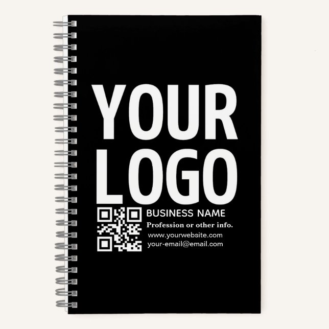 Carnet Votre logo avec code QR et texte modifiables  (Recto)