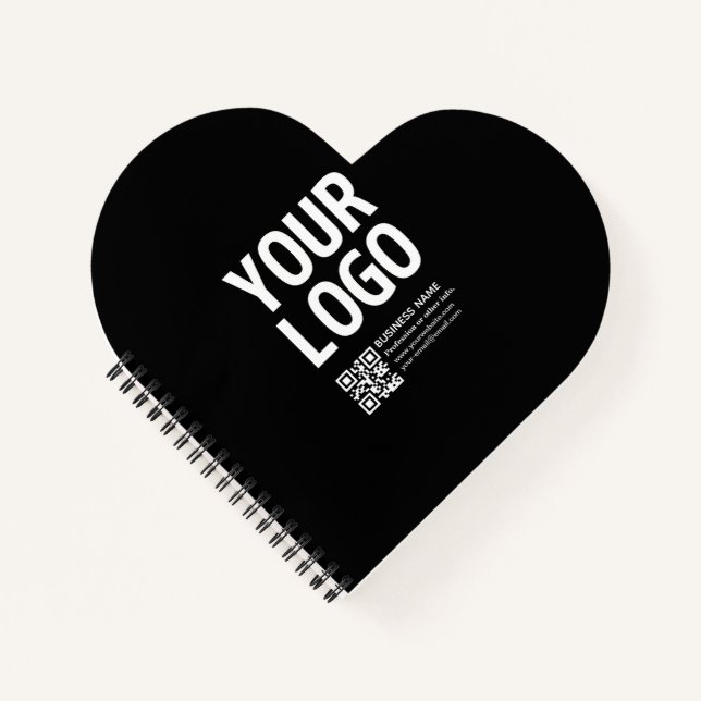 Carnet Votre logo avec code QR et texte modifiables  (Devant)