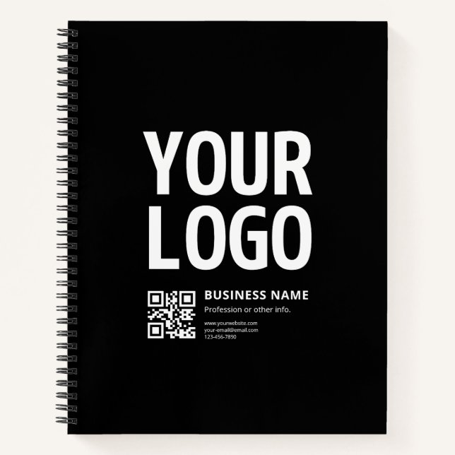 Carnet Votre logo avec QR code et texte modifiables (Devant)