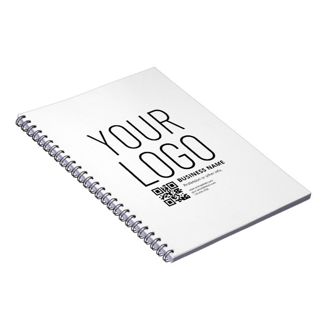 Carnet Votre logo avec QR code et texte modifiables (Côté Droit)