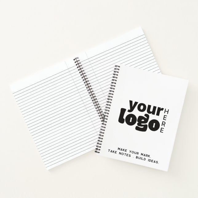 Carnet Votre logo ici Marque professionnelle Noir Blanc (Intérieur)