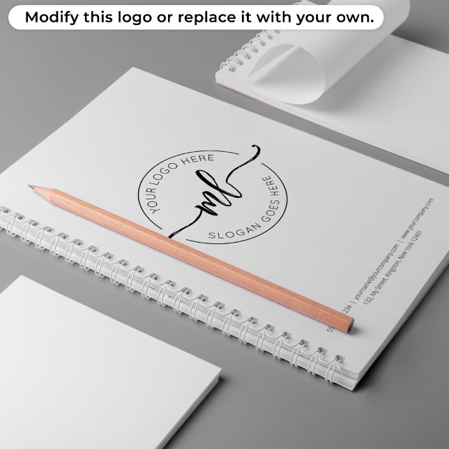 Carnet Votre logo ici Monogramme initial d'entreprise Bla (Créateur téléchargé)