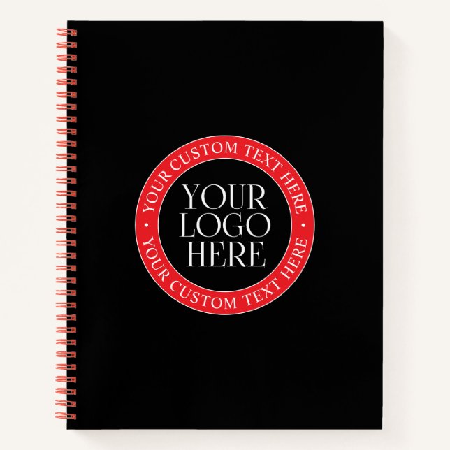 Carnet Votre logo ou autre image | Noir Rouge & Blanc (Devant)