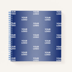 Carnet Votre logo simple répétitif   Dégradé bleu