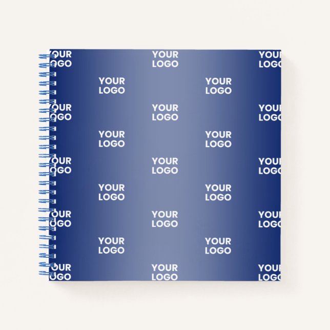 Carnet Votre logo simple répétitif | Dégradé bleu (Devant)