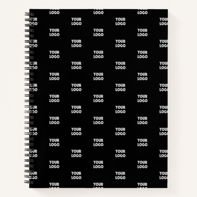 Carnet Votre logo simple répétitif | Noir (Devant)
