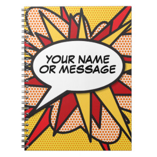 Carnet Votre message bulle de dialogue Fun rétro bande de