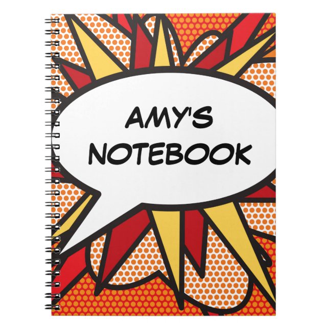 Carnet Votre message bulle de parole Fun rétro bande dess (Devant)