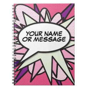 Carnet Votre message bulle de parole rose bande dessinée