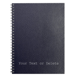 Carnet Votre Motif de cuir/peau noir de texte
