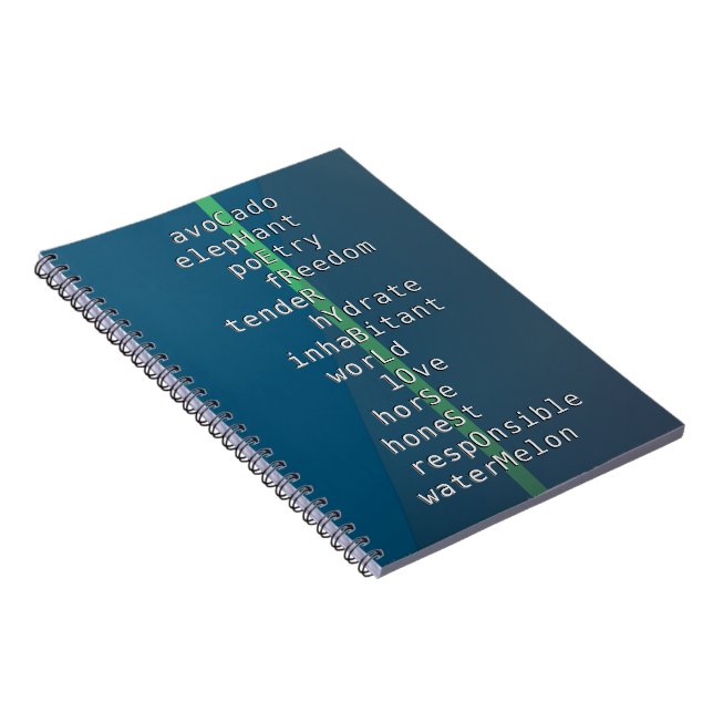 Carnet Votre nom ou message avec des mots croisés ? Bleu (Côté Droit)