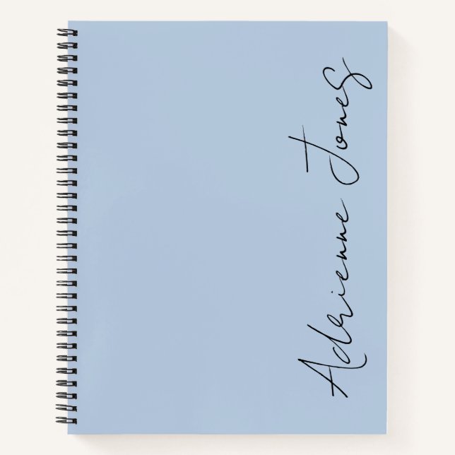 Carnet Votre Nom Simple Pastel Blue (Devant)