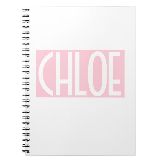 Carnet Votre nom | Texte blanc gras sur rose clair (Devant)