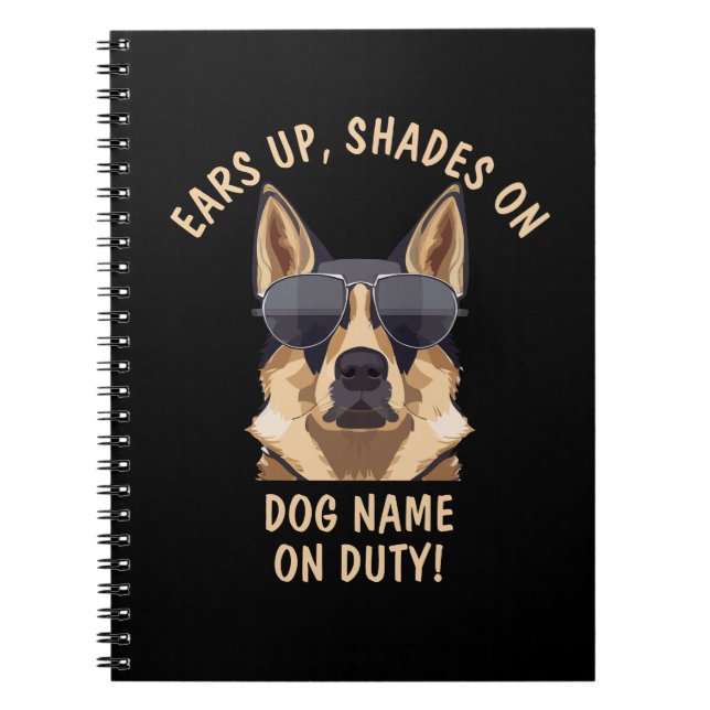 Carnet Votre Propre Texte, Oreilles Up Shades Sur Le Nom  (Devant)