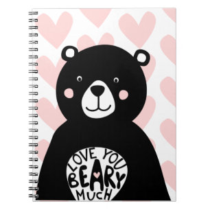Carnet Vous aimez Beary Much Ours en forme d'ourson rose