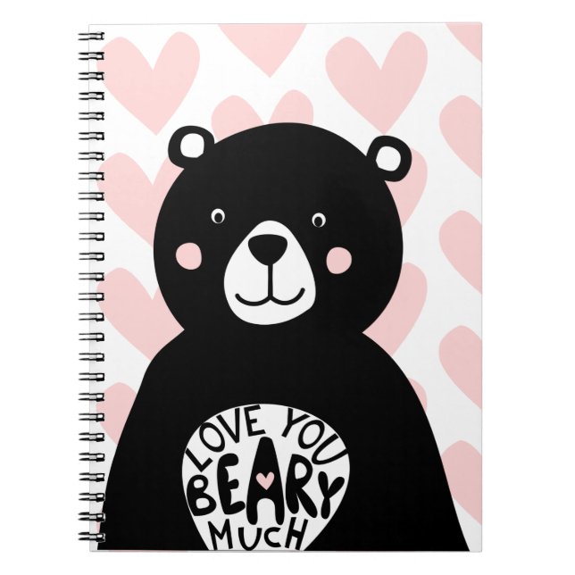 Carnet Vous aimez Beary Much Ours en forme d'ourson rose  (Devant)