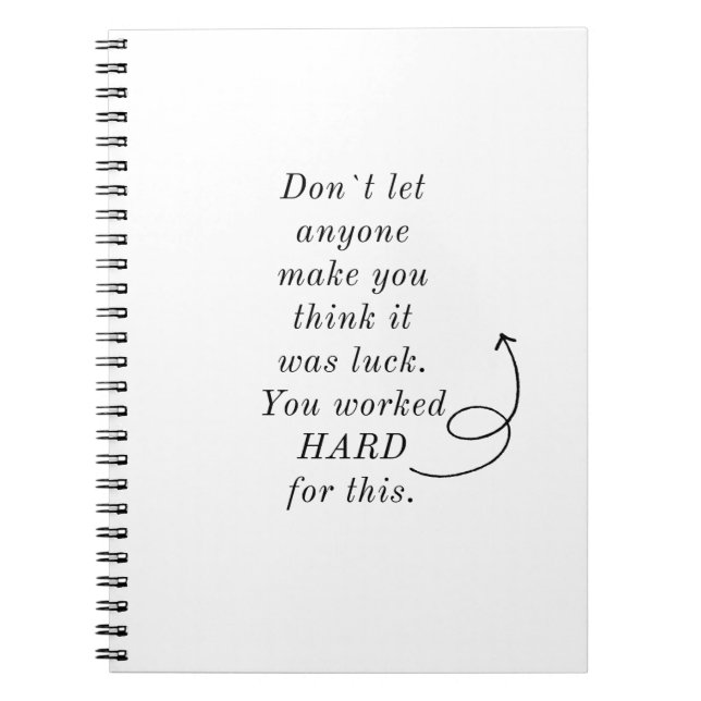 CARNET VOUS AVEZ TRAVAILLÉ DUR POUR CETTE / CONCEPTION /  (Devant)