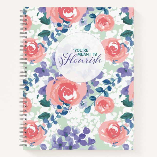 Carnet Vous êtes censé fleurir Citer le modèle floral (Devant)
