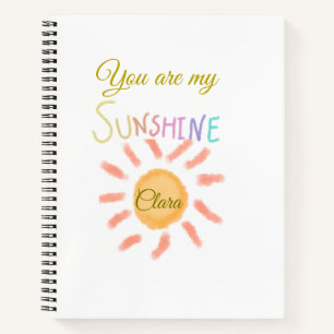 Carnet vous êtes mon soleil jaune orange rayons de soleil