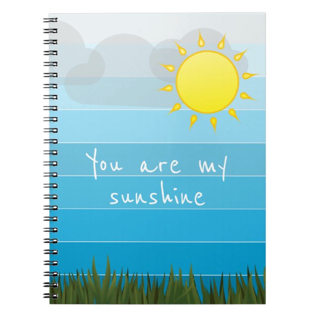 Carnet Vous êtes My Sunshine Sun Nuages et Green Grass (Devant)