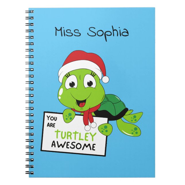 Carnet Vous Êtes Turtley Awesome Funny Turtle Puns Bleu (Devant)