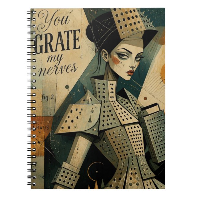 Carnet Vous Grattez Mes Nerfs Râpe à Fromage Fantaisie Mo (Devant)