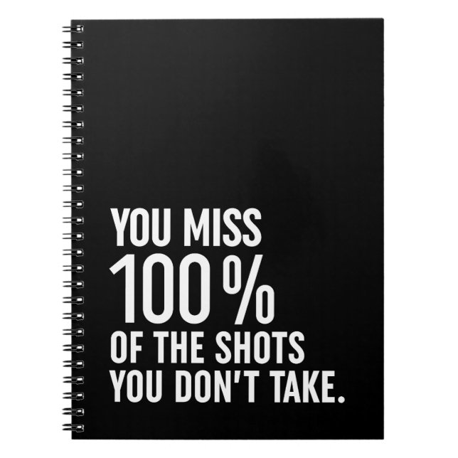 Carnet Vous manquez 100% des coups que vous ne prenez pas (Devant)