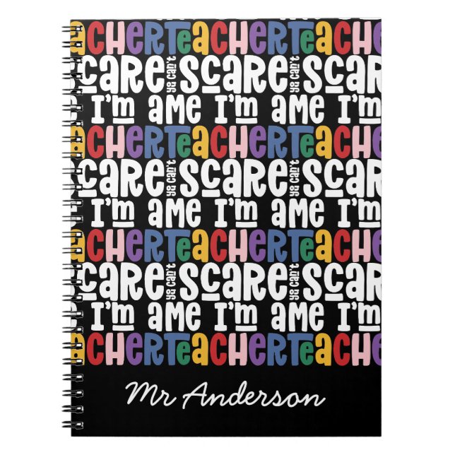 Carnet Vous ne pouvez pas me faire peur typographie ensei (Devant)