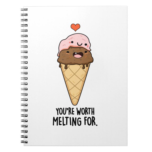 Carnet Vous valez la peine de fondre pour Funny Ice Cream (Devant)