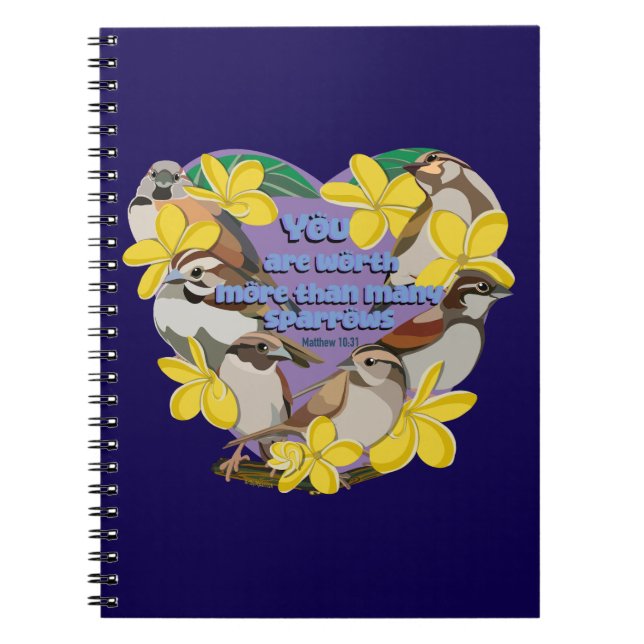 Carnet Vous valez plus que de nombreux moineaux (Devant)