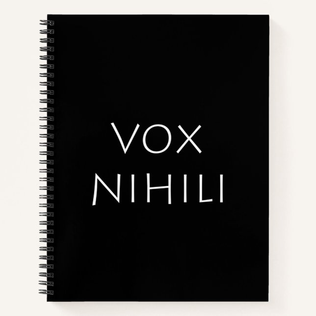 Carnet Vox nihili (Devant)