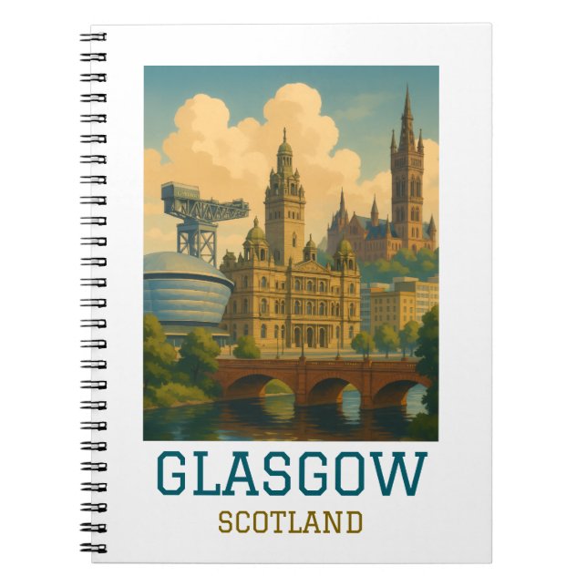 Carnet Voyage à Glasgow Écosse Vintage (Devant)