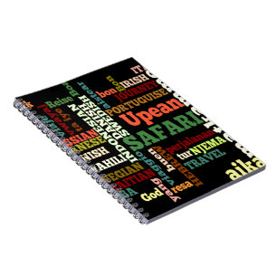 Carnet Voyage dans le monde : Safari & Voyage Word Cloud