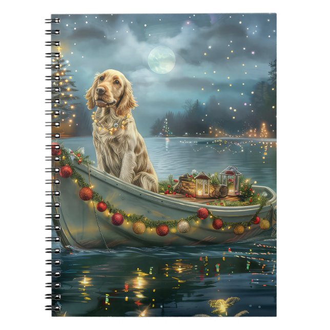 Carnet Voyage de Noël Festif de Setter Anglais (Devant)