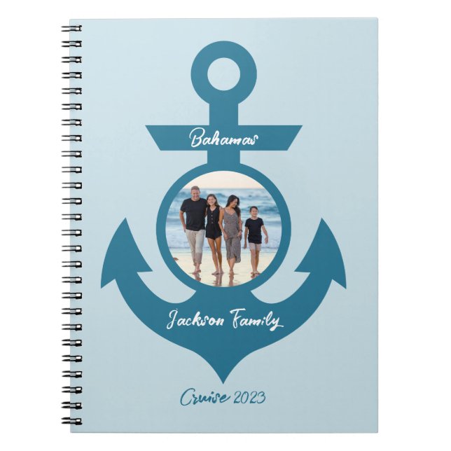 Carnet Voyage en famille de croisière personnalisé avec v (Devant)