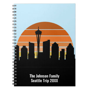 Carnet Voyage en famille personnalisé Seattle Skyline Sun