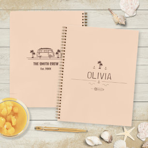 Carnet Voyage en Van Vintage Coucher de Soleil Glow Road