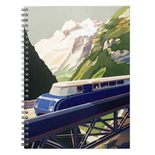 Carnet Voyage ferroviaire en Europe vintage