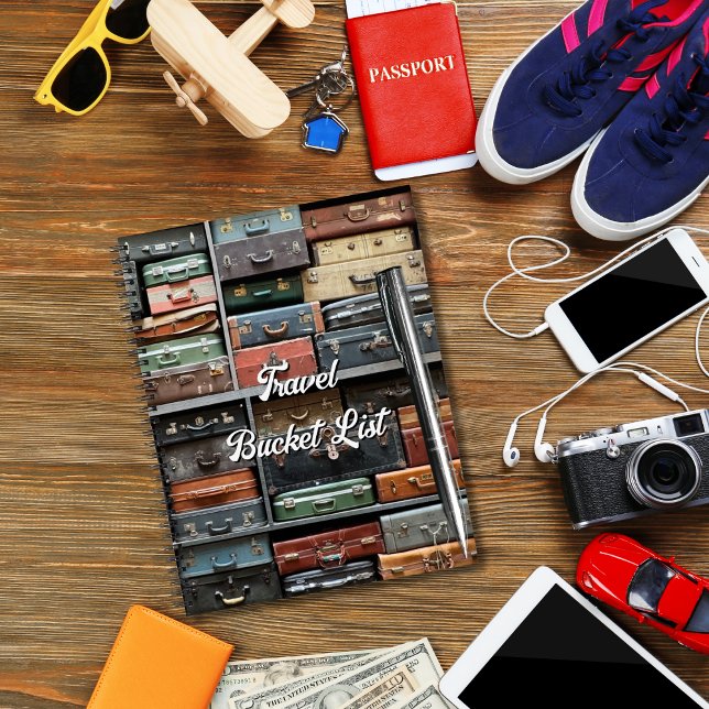Carnet Voyage Vintage valise couleur Wanderlust (Créateur téléchargé)