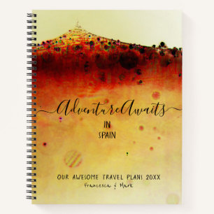 Carnet Voyager Aventure Couple Abstrait Hill Red Custom