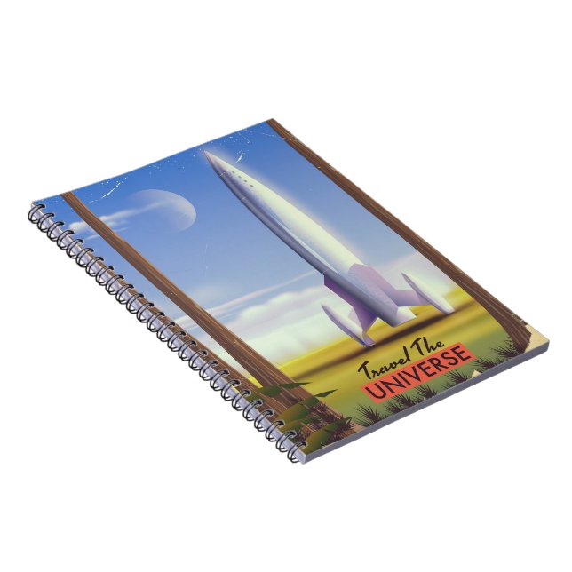 Carnet Voyagez dans l'Univers art spatial rétro. (Côté Droit)