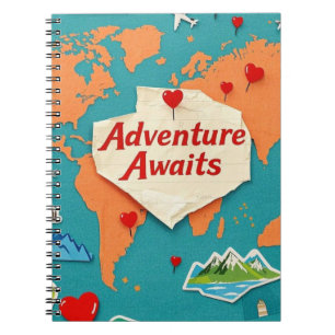 Carnet Voyagez sur la carte du monde avec les épingles du