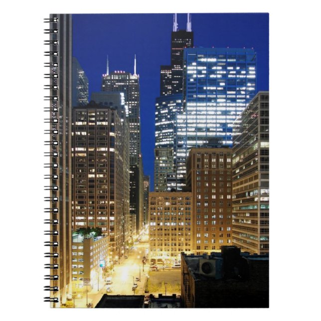 Carnet Vue de nuit du paysage urbain de Chicago (Devant)