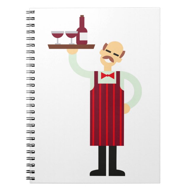 Carnet Waiter with wine (Devant)