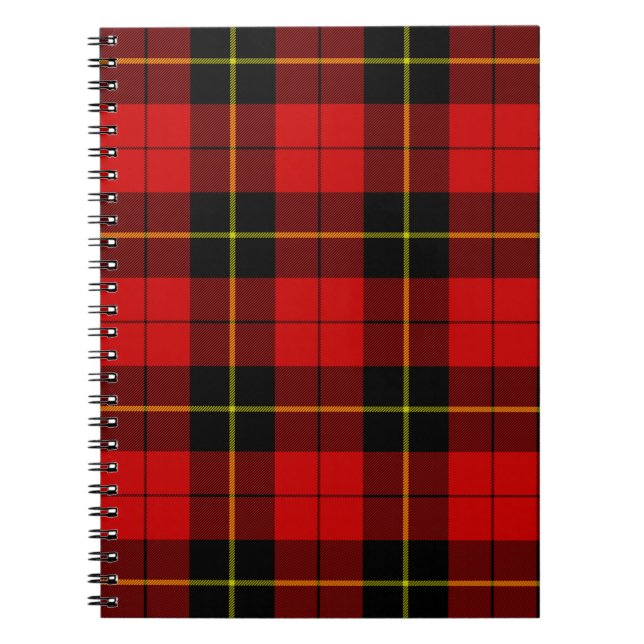 Carnet Wallace tartan rouge noir plaid (Devant)