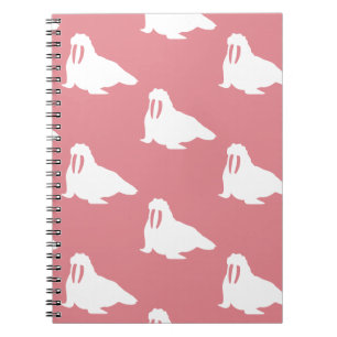 Carnet Walrus en blanc et rose