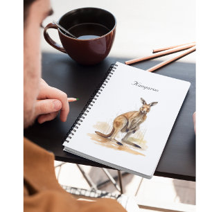 Carnet Wanderer extérieur : aquarelle Kangaroo personnali