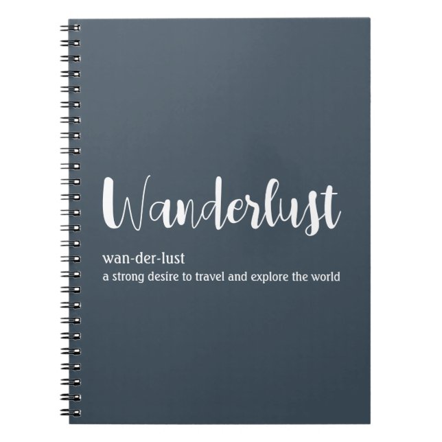 Carnet Wanderlust définition blanc gris bleu couleur (Devant)