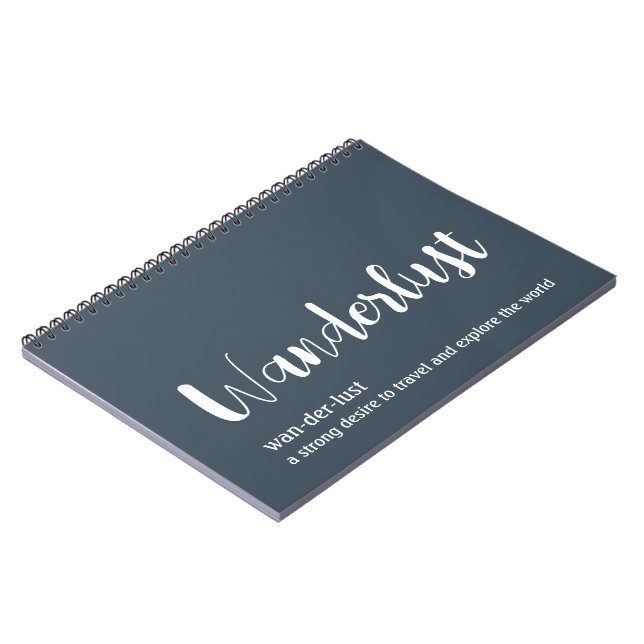Carnet Wanderlust définition blanc gris bleu couleur (Côté gauche)